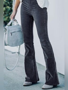Lucky Brand Stevie High Rise Flare -Navy Corduroy Pants 365